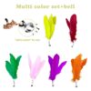 6PCS Cat Toys, 6-Color Cat Feather Toppers with Bells Replaceable Flying Bird Toy Attachments for Kittens & Persian Cats Safe Cat Toys Accessories (No Wand Included)