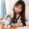 Tickles Cute Cat Soft Stuffed Plush Animal Toy for Kids Boys & Girls Birthday Gifts (Color: Grey Size: 20 cm)