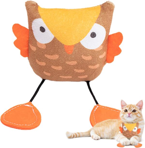 The Pets Company Fun Plush Cat Toys, Cats Hunting Mouse Teaser Toys, Bite Proof Cat Play Toy, Interactive Mice, Rat, Soft Mouse Toy for Cats & Kittens - Spooky Owl (Color May Vary)