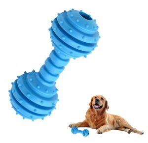 Western Era Dog Rubber Dumble Toy with Bell, Attractive, Unique Western Era Dog Rubber Dumble Toy with Bell, Attractive, Unique Design, Ridged Texture, Lightweight, Durable, Weather, Water Resistant, Perfect for Mental and Physical Stimulation, Fetching, (Small)