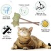 Foldable Tunnel Cat Toy, Stress-Relieving Fun Interactive Toy, Collapsible Donut Tunnel with Bell, Feather, Colorful Mice, and 4 pcs Spiral Spring Toy for Small, Medium Cat- Yellow