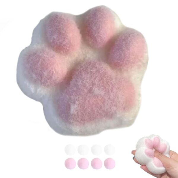 Taba Squishy, Super Soft Large Fufu Squishy Cat Paw, Stress Relief Toys Adults, Fidget Toys Adults, Pink and White Cat Paw Design, Soft and Durable Squishy Toy