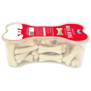 Drools Absolute Dog Bone Treats, Milk Flavour 600g 40peices Jar, Drools Absolute Dog Bone Treats, Milk Flavour 600g 40peices Jar, All Life Stages