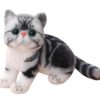 Tickles Cute Cat Soft Stuffed Plush Animal Toy for Kids Boys & Girls Birthday Gifts (Color: Grey Size: 20 cm)