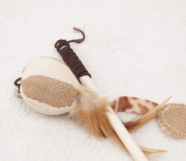 61RpeWjNiAL._SL1153_.jpg PETS EMPIRE Wooden Cat Wand, Interactive Feather Toy, Wood Teaser Wands, Pet Fishing Rod with Feathers, Fun Catcher Cats Stick Toy, Kitty Activity Teaser for Cats, Kitten -1N (Color May Vary)
