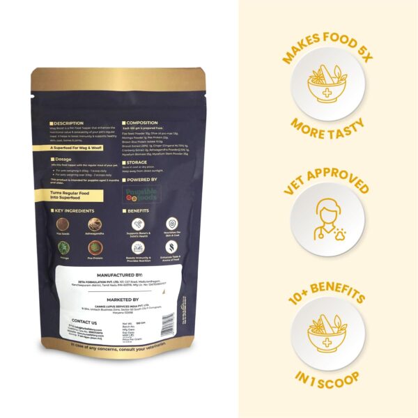 61SVOWYXwkL._SL1201_.jpg FUR BALL STORY Wag Boost Pet Food Topper 100g | Taste Enhancer & Nutrition for Dogs & Cats | Supports Immunity, Joint & Skin Health | Vet Recommended