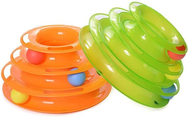 cature Care by Nature 3 Levels Pet Cat Toy Funny Tower Tracks Disc Cat Tracks Toys Training Intelligence Amusement Plate Cat Ball Toys For Cats Kitten With Free 10 Ml Catnip Offer