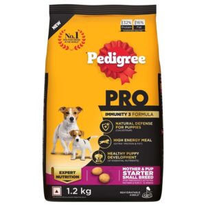 Pedigree PRO Mother & Pup Starter Small Breed, 1.2 kg Dry Dog Food, Vet Trusted Brand, Expert Nutrition, Quality Protein, 33% More Nutrients (3-12 Weeks)