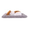 Tickles Sleeping Cat On Carpet Silicone Animal Toy for Kids Car Dashboard & Office Desk (Color: Orange & White Size: 8 cm)