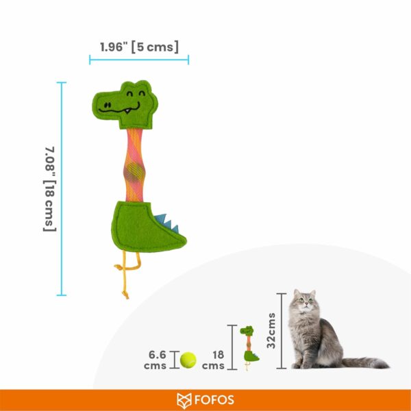 BarkButler x FOFOS Flick Tube Crocodile Cat Toy - Cat Toys with Catnip, Interactive Toys Set - Multicoloured