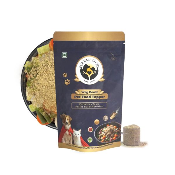 FUR BALL STORY Wag Boost Pet Food Topper 100g | FUR BALL STORY Wag Boost Pet Food Topper 100g | Taste Enhancer & Nutrition for Dogs & Cats | Supports Immunity, Joint & Skin Health | Vet Recommended