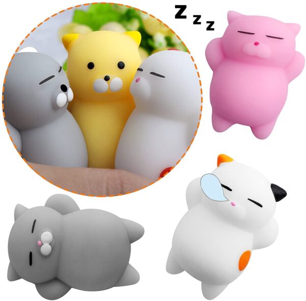 6 Pcs Mochi Animals Toys, Stress Relief Cat Toys, Party Favors for Kids, Mini Xmas Gifts for Adults