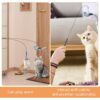 61W8XVCpuL._SL1024_.jpg Qpets® Cat Feather Toy, Cat Feathered Teasing Wand Toy Dual-Wire Flexible Teasing Wand Suction Cup Colored Feathered Floor