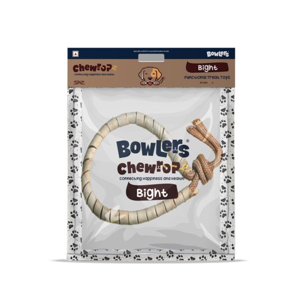 Bowlers Dog Treats Chewrope Bight| for Small & Medium Breeds Bowlers Dog Treats Chewrope Bight| for Small & Medium Breeds & Puppies | Made of Natural Material |Strengthens & Cleans Teeth | 2 in 1 Toy Plus Treats for bonding with Pets