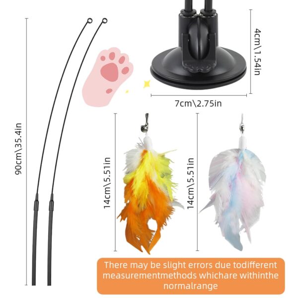 61WeecurSjL._SL1024_.jpg Qpets® Cat Feather Toy, Cat Feathered Teasing Wand Toy Dual-Wire Flexible Teasing Wand Suction Cup Colored Feathered Floor