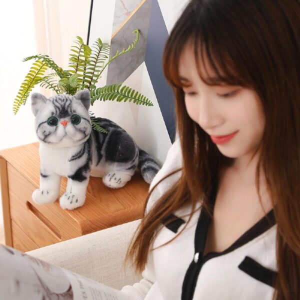 Tickles Cute Cat Soft Stuffed Plush Animal Toy for Kids Boys & Girls Birthday Gifts (Color: Grey Size: 20 cm)