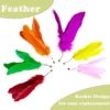 6PCS Cat Toys, 6-Color Cat Feather Toppers with Bells Replaceable Flying Bird Toy Attachments for Kittens & Persian Cats Safe Cat Toys Accessories (No Wand Included)