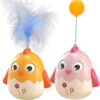 emily pets Interactive Cat Toy with Feather & Sound | Tumbler Design for Cats & Kittens | Self-Balancing Motion Toy for Indoor Play & Exercise