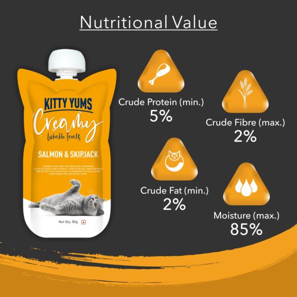 Kitty Yums Creamy Salmon&Skipjack Cat Treat (80G X12),960G Pack,All Life Stages