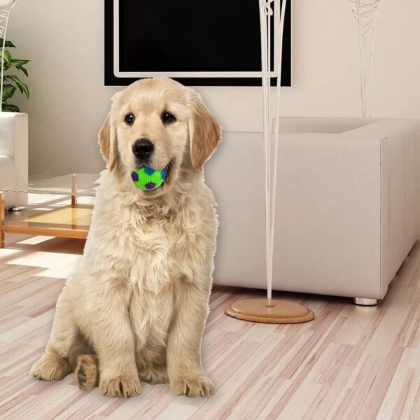 RvPaws LED Whistle Squeaky Squeaker Sound Ball for Puppy, Dog & Cat, Pet Chew Playing Rubber Ball Toy Small Pet Only - 1 Pieces
