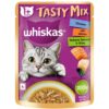 Whiskas Tasty Mix Adult (1+ Year) Wet Cat Food, Chicken Whiskas Tasty Mix Adult (1+ Year) Wet Cat Food, Chicken with Salmon Wakame Seaweed in Gravy, 70 g, Cat Food Made with Real Fish, Complete & Balanced Nutrition for Adult Cats