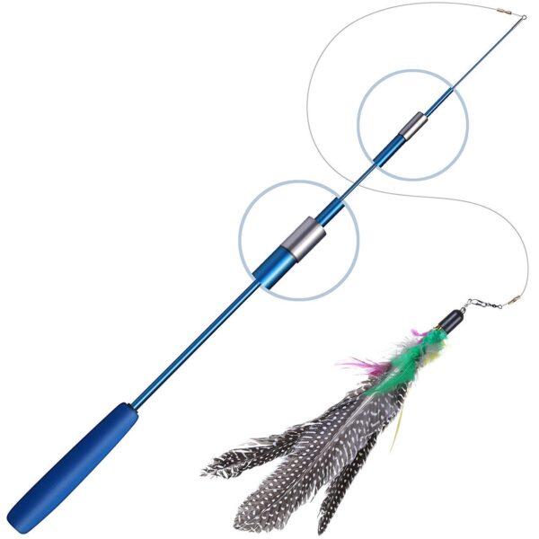 PETS EMPIRE Cat Wand, Interactive Feather Toy, Wild Refill on Retractable Stick, Fun Catcher Teaser Suitable Exercise Your Kitten to Make Pet Happy -1 Piece Color May Vary