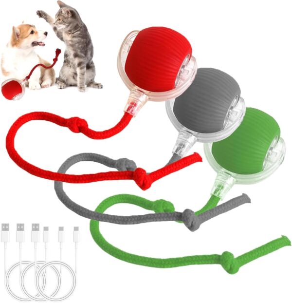 HobbyLobby Interactive Rolling Chewie Ball for Cats & Dogs Smart 360� Automatic Rolling Pet Toy Chewie Doggie Ball for Small & Large Pets Fun Exercise & Play
