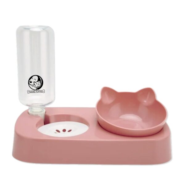 Foodie Puppies Gravity Cat Food and Water Bowl Set - Foodie Puppies Gravity Cat Food and Water Bowl Set - (Pink) | 2in1 Automatic Drinking Flowing Water and Food Bowl | Detachable Elevated Cat Bowl Stand Wet and Dry Food Bowl for Cats & Small Dogs