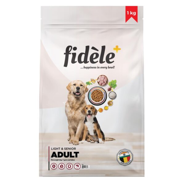 Fidele+ Dry Dog Food 1 Kg Senior & Overweight Dogs Complete & Balanced Diet Supports Weight Control, Joints & Immunity No Artificial Flavours, Preservatives
