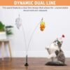 61d-LyO43TL._SL1024_.jpg Qpets® Cat Feather Toy, Cat Feathered Teasing Wand Toy Dual-Wire Flexible Teasing Wand Suction Cup Colored Feathered Floor