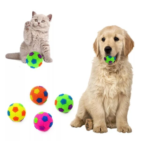 RvPaws LED Whistle Squeaky Squeaker Sound Ball for Puppy, Dog & Cat, Pet Chew Playing Rubber Ball Toy Small Pet Only - 1 Pieces