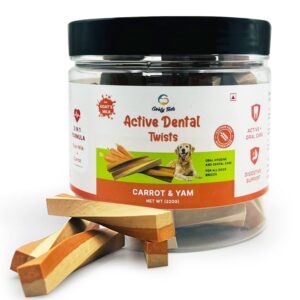 Goofy Tails Active Carrot and Yam Dental Stick 220g Dog Goofy Tails Active Carrot and Yam Dental Stick 220g Dog Treats Non-Vegetarian, Dental Sticks for Dogs, Chew Sticks for Dogs, Dog Treats for Adult Dog and Puppies, Dog Chew Stick