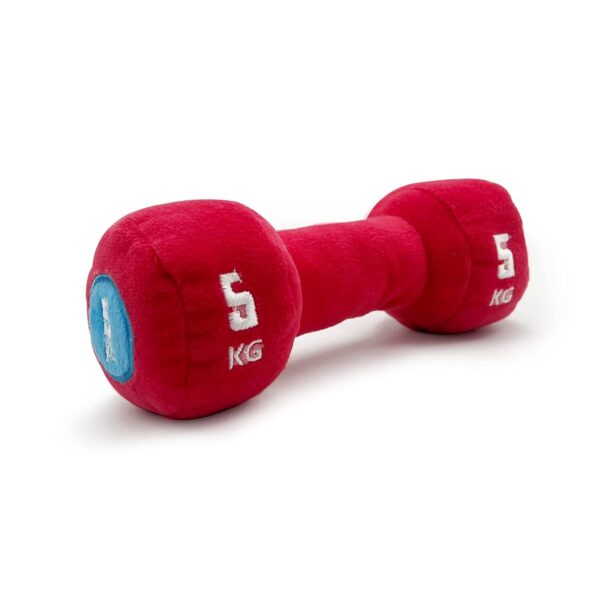 Goofy Tails Gym Series Dumbbell Plush Toy for Dogs | Goofy Tails Gym Series Dumbbell Plush Toy for Dogs | Squeaky Toy for Dogs and Puppies | Great for Playing Fetch and Retrieve (Red)