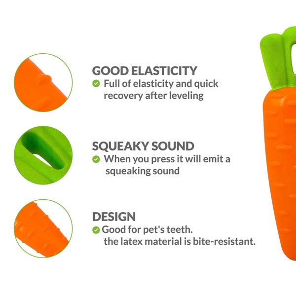 61fhByXaJKL._SL1500_.jpg RvPaws Veggie Series Carrot Squeaky Chew Toys for Dogs & Puppies| Medium & Large Breeds (Orange)