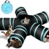 Cat Tunnel Toy 5-Way, Foldable Interactive Play Tube with Storage Bag, Activity Tunnel for Indoor & Outdoor Use