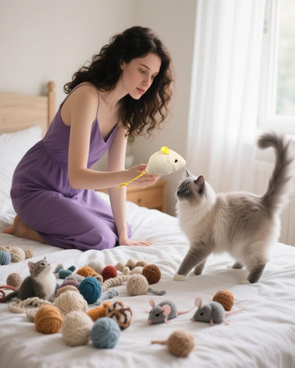 8 PCS Cat Springs, Interactive Cat Toy Set, Includes 2 Mouse Figurines, 4 Colorful Springs, 2 Crinkle Balls, Durable and Safe for Indoor and Outdoor Play, Cats