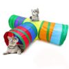 Qpets® 3 Way Rainbow Tunnel Cat Toys Pet Tube Collapsible Qpets® 3 Way Rainbow Tunnel Cat Toys Pet Tube Collapsible Play Toy Kitten Toys Cat Playing Toys Indoor Outdoor Kitty Puppy Toys for Puzzle Exercising Hiding Training Toy