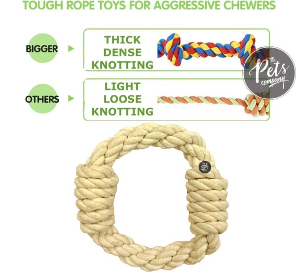 The Pets Company Natural Ring Dog Rope Toy for Puppy Teething, Rope Dog Toys for Small Dogs & Puppies