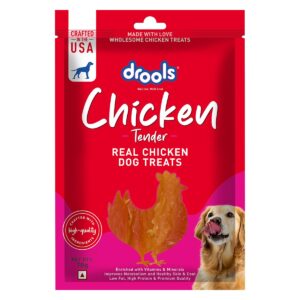Drools Real Chicken Tender, Dog Treats Stick, 70gm | Rich Drools Real Chicken Tender, Dog Treats Stick, 70gm | Rich in Protein, No Artificial Preservatives | Best for Training & Bonding | for Puppy & Adult