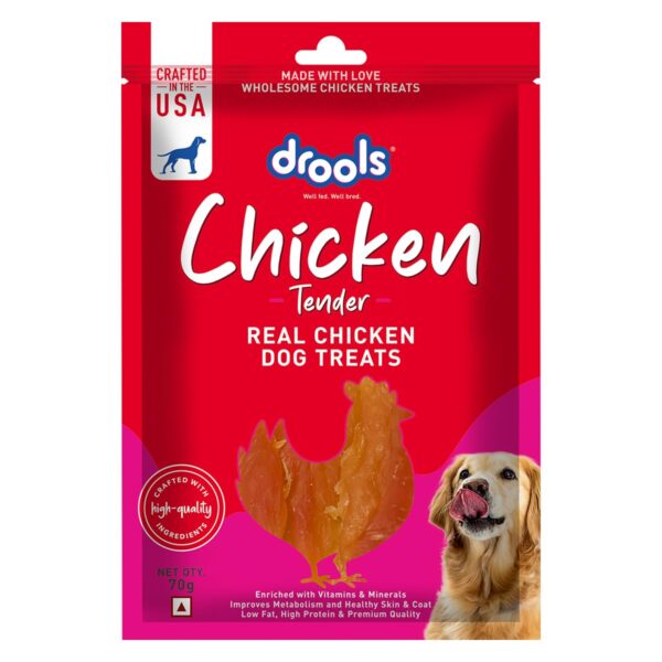 Drools Real Chicken Tender, Dog Treats Stick, 70gm | Rich in Protein, No Artificial Preservatives | Best for Training & Bonding | for Puppy & Adult