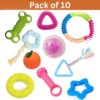 emily pets Dog Chew Combo of 10pcs Rubber Ring, Teether,Dumble Teether & Latex Non-Toxic for Dog & Puppy (Color May Vary)