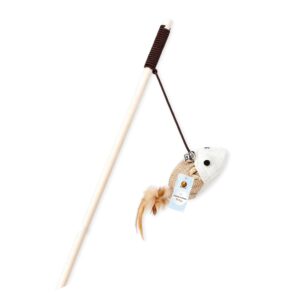 Foodie Puppies Cat Teaser Playing Stick Wooden Cat Wand Toy Foodie Puppies Cat Teaser Playing Stick Wooden Cat Wand Toy for Cats and Kittens - (Mouse-Bell - 40cm), Interactive Feather Toy, Wood Teaser Wands, Fun Catcher Cats Stick Toy, Kitty Activity Teaser