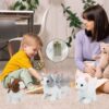 Hopping Walking Cat Toy with Sounds, Walking Cat Wiggling Tail, Twitching Mouth and Nose, Educational Interactive Cat Toy for Baby Kids
