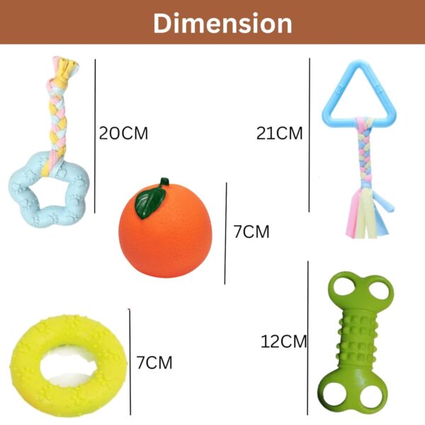emily pets Dog Chew Combo of 10pcs Rubber Ring, Teether,Dumble Teether & Latex Non-Toxic for Dog & Puppy (Color May Vary)