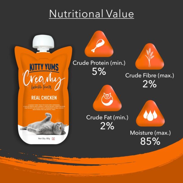 Kitty yums Creamy Lickable Real Chicken Cat Treat 960g Pack(80g X 12)