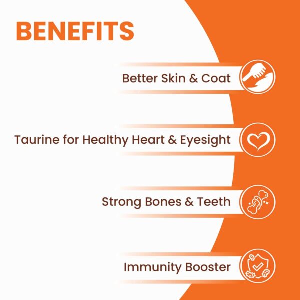 Cat Super Food Topper 70g | Powdered Cat Dry Food Supplement | with Taurine, Fish Oil, Chicken, Spirulina & Flaxseeds | Shiny Coat, Healthy Heart, Eyesight, Immunity, Teeth, Strong Bones