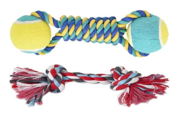 Dog Toy Set - Tail, Chew, and Rope Toys for Small to Medium Dogs - Tug Toy Pack of 8