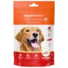 Amazon Basics Dog Treat Sticks 140 gm, Chewy Meat Sticks Amazon Basics Dog Treat Sticks 140 gm, Chewy Meat Sticks for Adult Dogs and Puppies, High Protein Dog Treats for Training and Snacks, Made of Real Chicken Meat, Ziplock Pack, Chicken Flavor