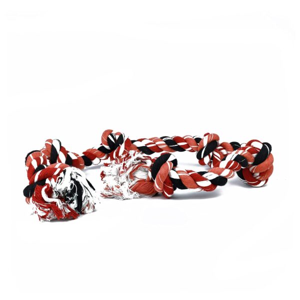 61kdzKT2Q8L._SL1500_.jpg Foodie Puppies Cotton Chew Rope Dog Toy Large with 6 Knot Thick Chew, Long for Aggressive chewers - Extra Durable - Heavy Duty - Washable (Color May Vary)