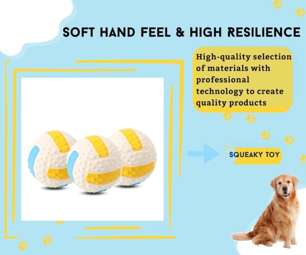 61lNOvEdN1L._SL1500_.jpg PremiumAV Squeaky Dog Ball Toy – Interactive Chew Toy for Small Dogs & Cats, Durable Fetch Ball with Loud Squeaker, Fun Sound Dog Toys for Training, Teething & Playtime, Volleyball Shape